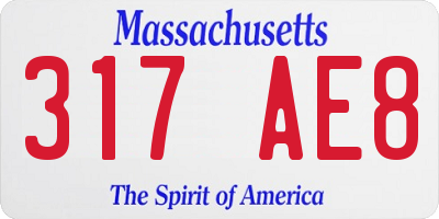 MA license plate 317AE8