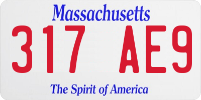 MA license plate 317AE9
