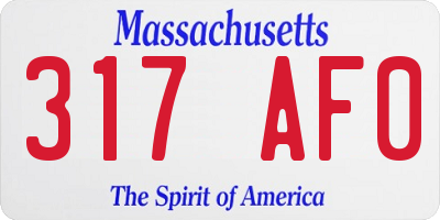 MA license plate 317AF0