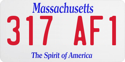 MA license plate 317AF1