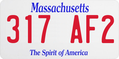 MA license plate 317AF2