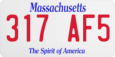 MA license plate 317AF5