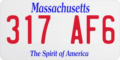 MA license plate 317AF6