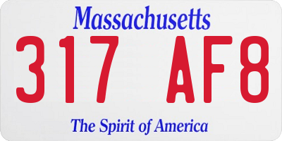 MA license plate 317AF8