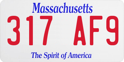 MA license plate 317AF9