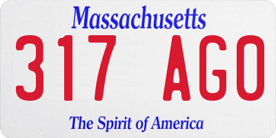 MA license plate 317AG0