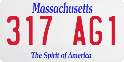 MA license plate 317AG1