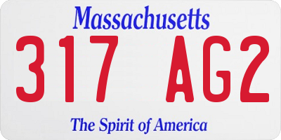 MA license plate 317AG2