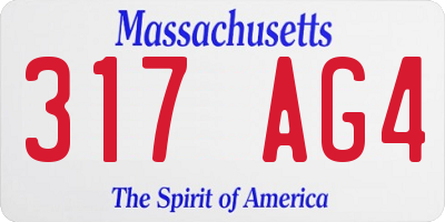 MA license plate 317AG4