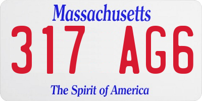 MA license plate 317AG6