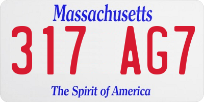 MA license plate 317AG7