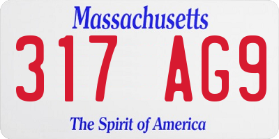 MA license plate 317AG9