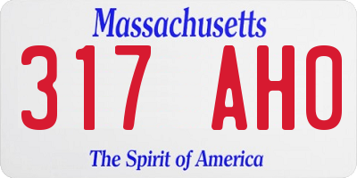 MA license plate 317AH0