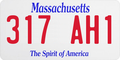 MA license plate 317AH1