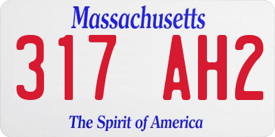 MA license plate 317AH2