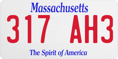 MA license plate 317AH3