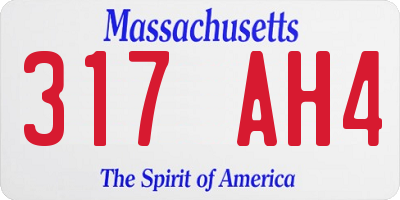MA license plate 317AH4