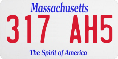 MA license plate 317AH5