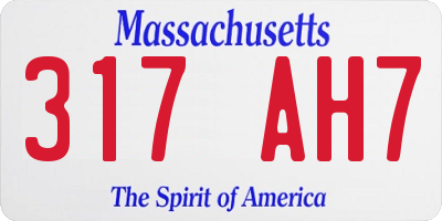 MA license plate 317AH7