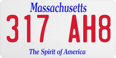 MA license plate 317AH8
