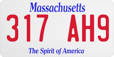 MA license plate 317AH9