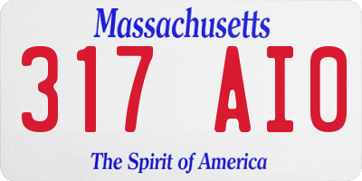 MA license plate 317AI0