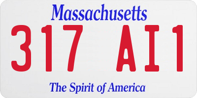 MA license plate 317AI1