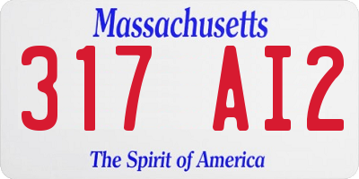 MA license plate 317AI2
