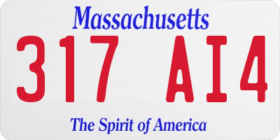 MA license plate 317AI4