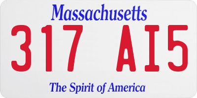 MA license plate 317AI5