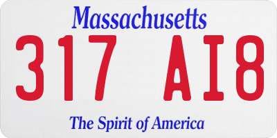 MA license plate 317AI8