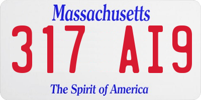 MA license plate 317AI9