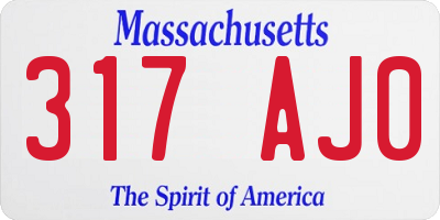 MA license plate 317AJ0