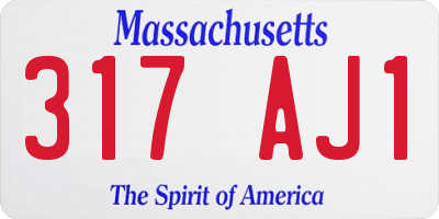 MA license plate 317AJ1