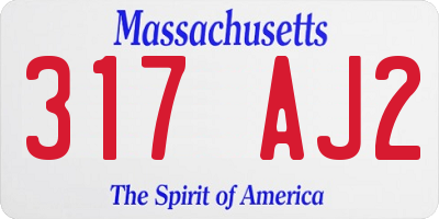 MA license plate 317AJ2