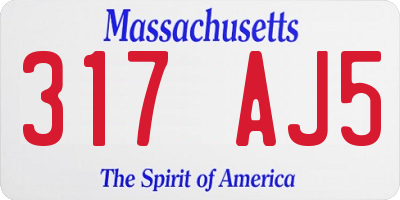 MA license plate 317AJ5