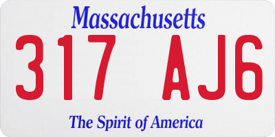 MA license plate 317AJ6