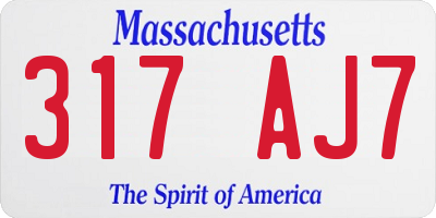 MA license plate 317AJ7