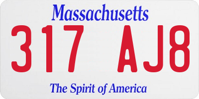 MA license plate 317AJ8