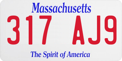 MA license plate 317AJ9