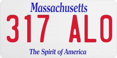MA license plate 317AL0