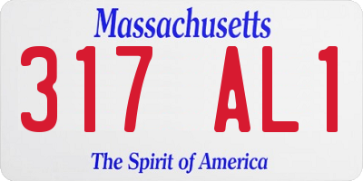 MA license plate 317AL1