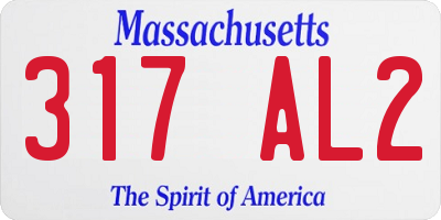 MA license plate 317AL2