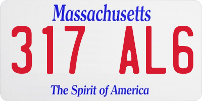 MA license plate 317AL6