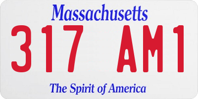 MA license plate 317AM1