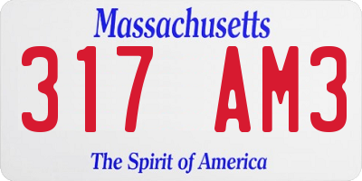 MA license plate 317AM3