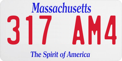 MA license plate 317AM4