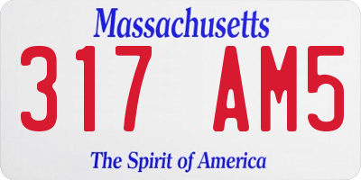 MA license plate 317AM5