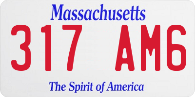 MA license plate 317AM6
