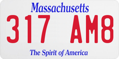 MA license plate 317AM8